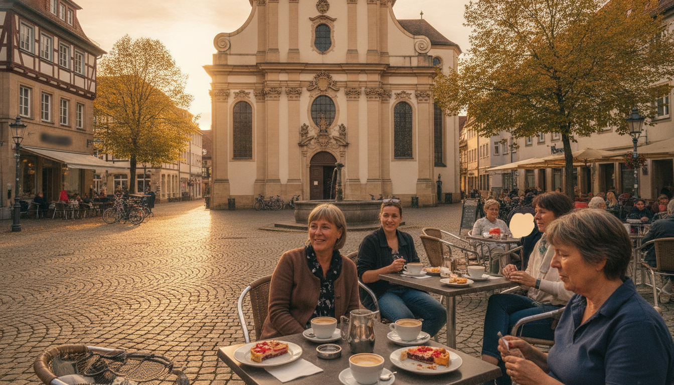 Hugenottenplatz Erlangen Geschichte Architektur die besten Cafs rund um den Platz - Erlangen