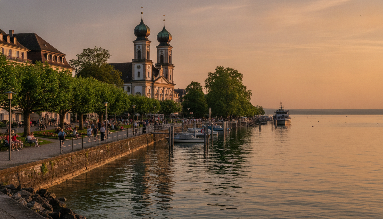 Friedrichshafen Sehenswürdigkeiten am Wasser Hafenpromenade Schlosskirche Uferpark - Friedrichshafen