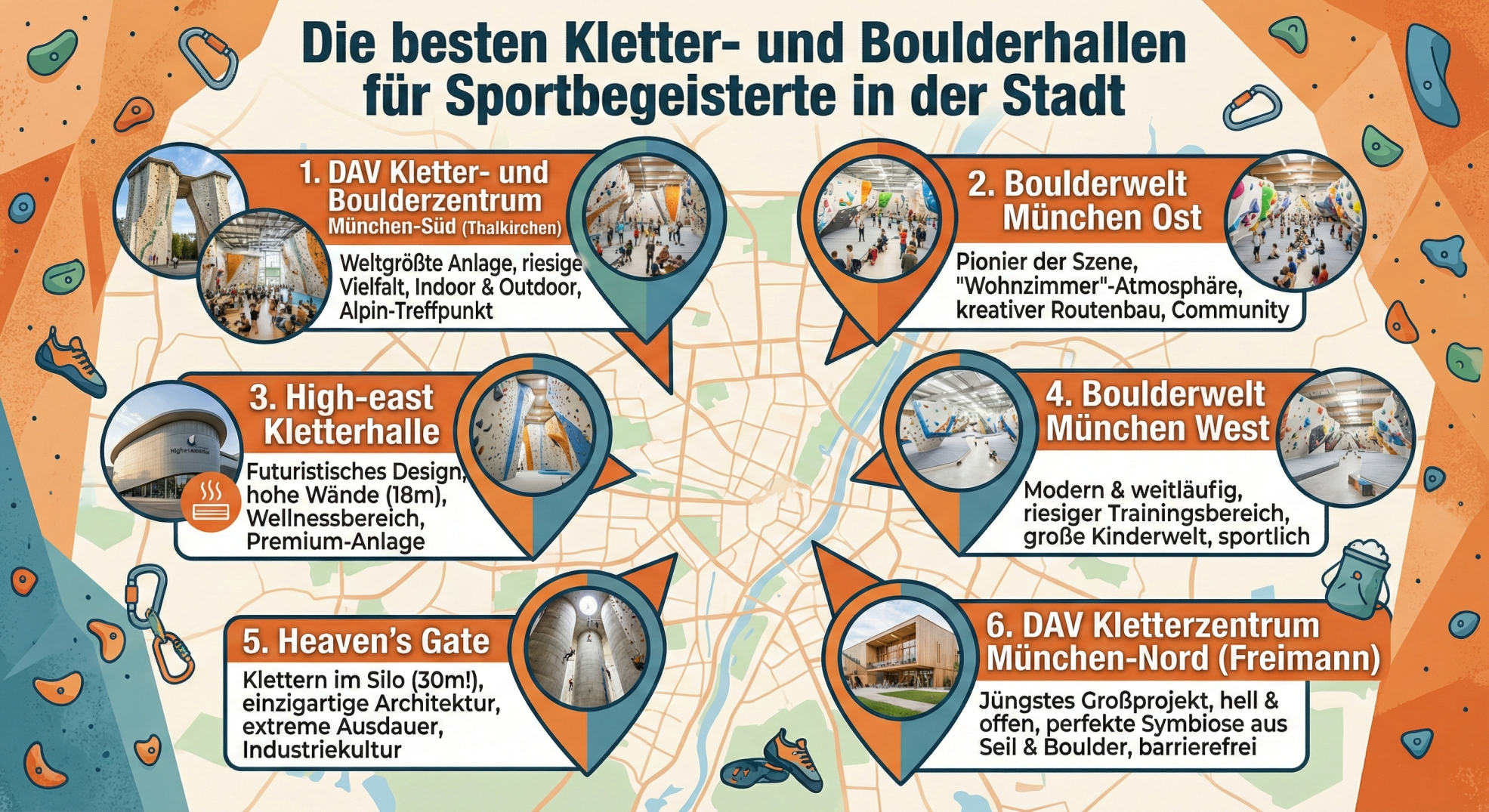 Die besten Kletter- und Boulderhallen für Sportbegeisterte in der Stadt